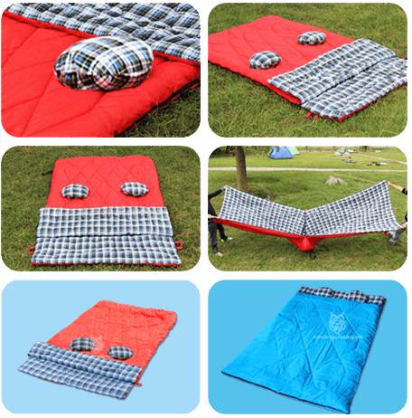 Queen size 2 person flannel sleeping bag