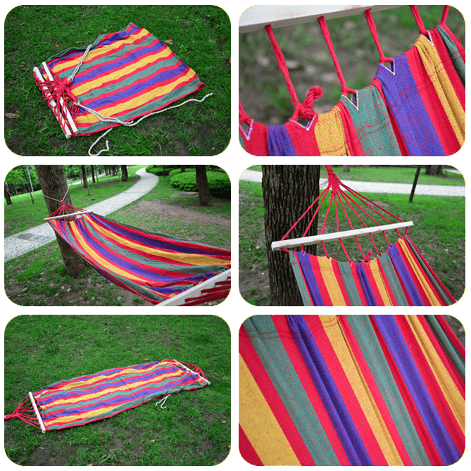 2014 colorful swing hammock with wood bar
